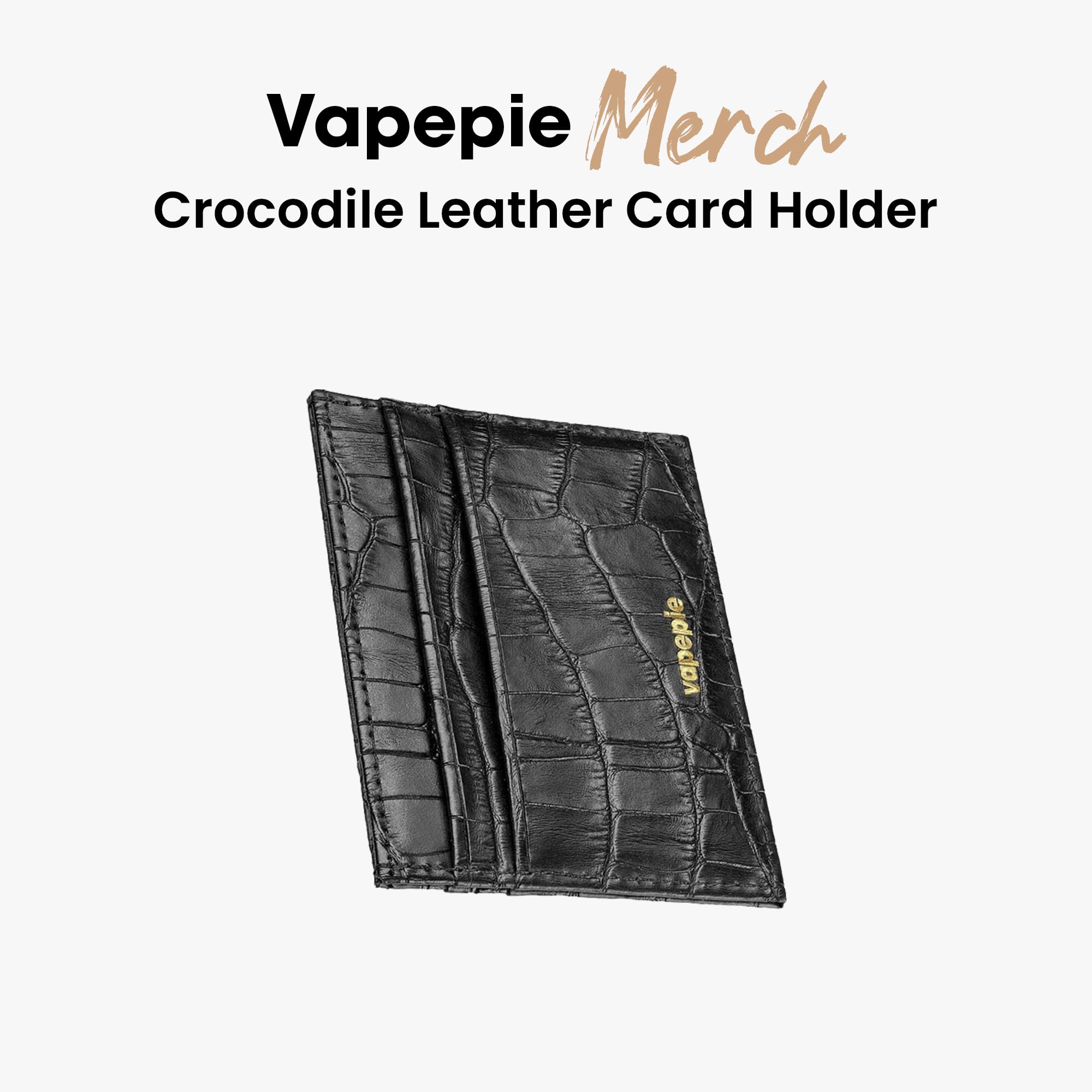 VAPEPIE Crocodile Leather Card Holder – Slim RFID-Blocking Wallet for Men, Minimalist Front Pocket Design with Premium Texture