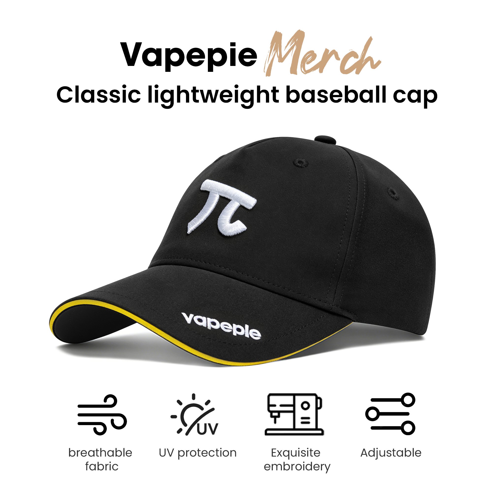 VAPEPIE Baseball Cap – Yellow Brim [CN Warehouse]