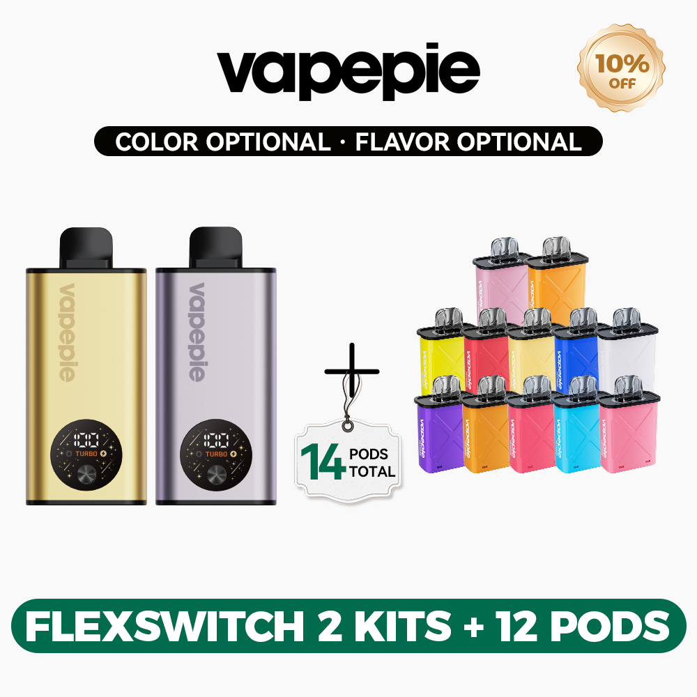 [10% OFF] VAPEPIE FlexSwitch 10K Double Kit Bundle | 2 Kits + 12 Pods [CN Warehouse]