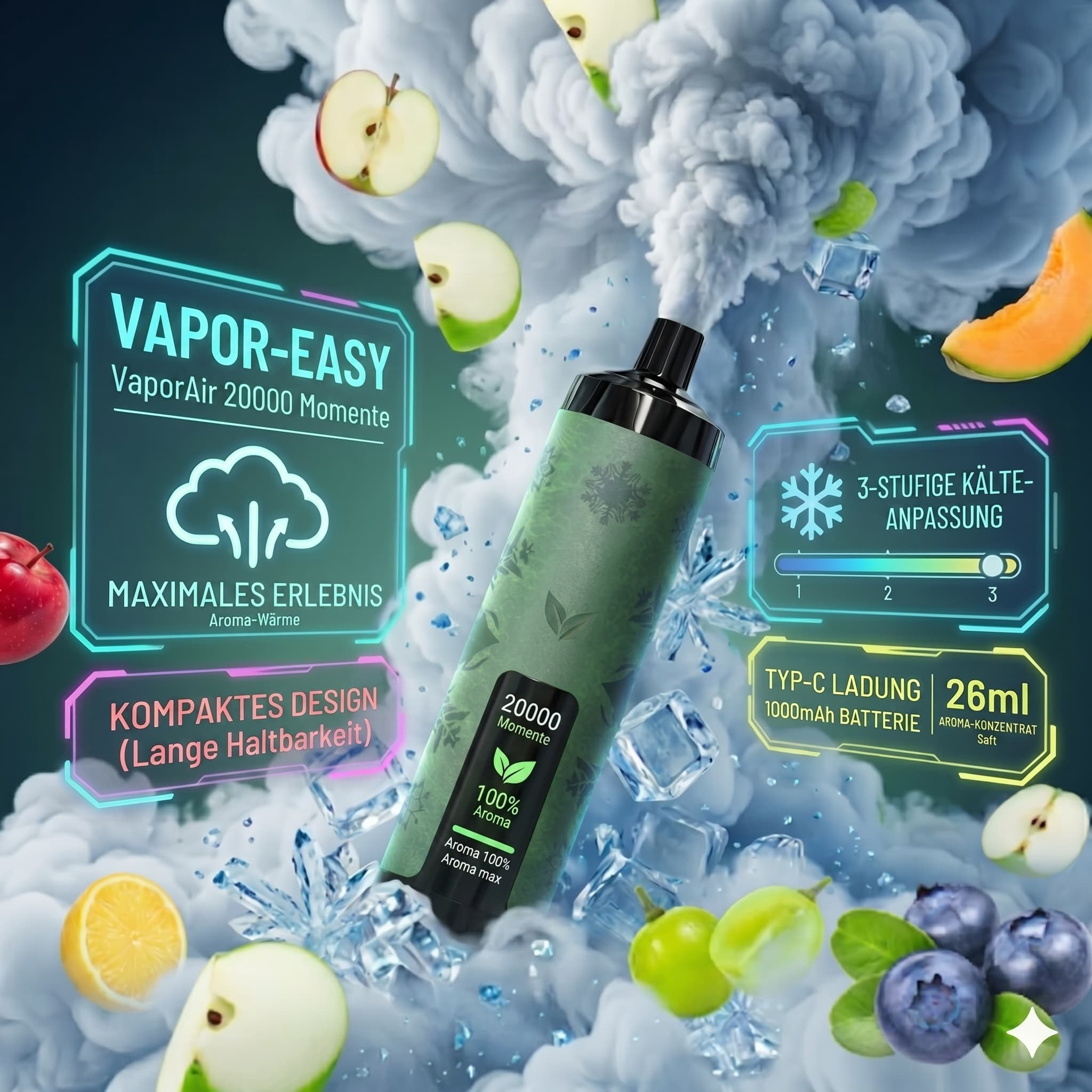 0.6% – VAPEPIE AirRush DTL Shisha Vape (20.000 Züge)