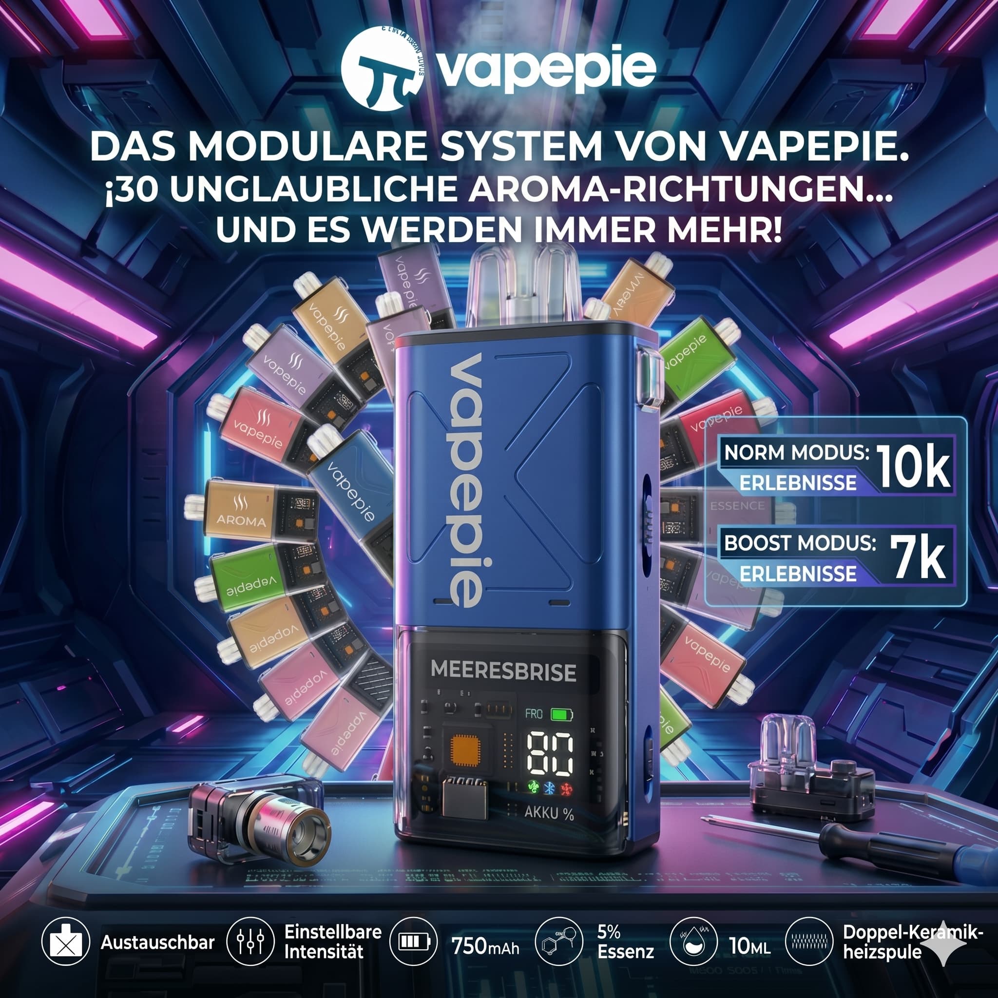 5,0% Intensität – VAPEPIE Modular-System (10.000 Einheiten)