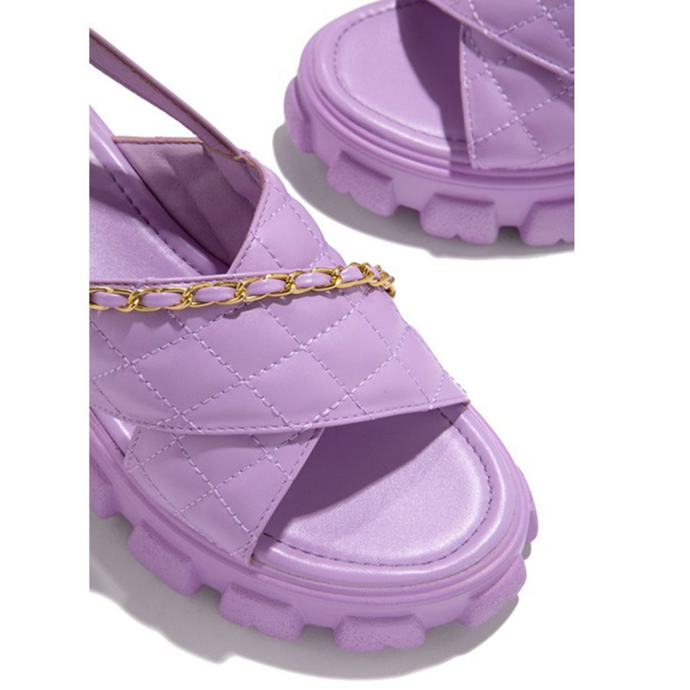 Castillotigo™ Sandalias de plataforma de moda a cuadros de diamantes