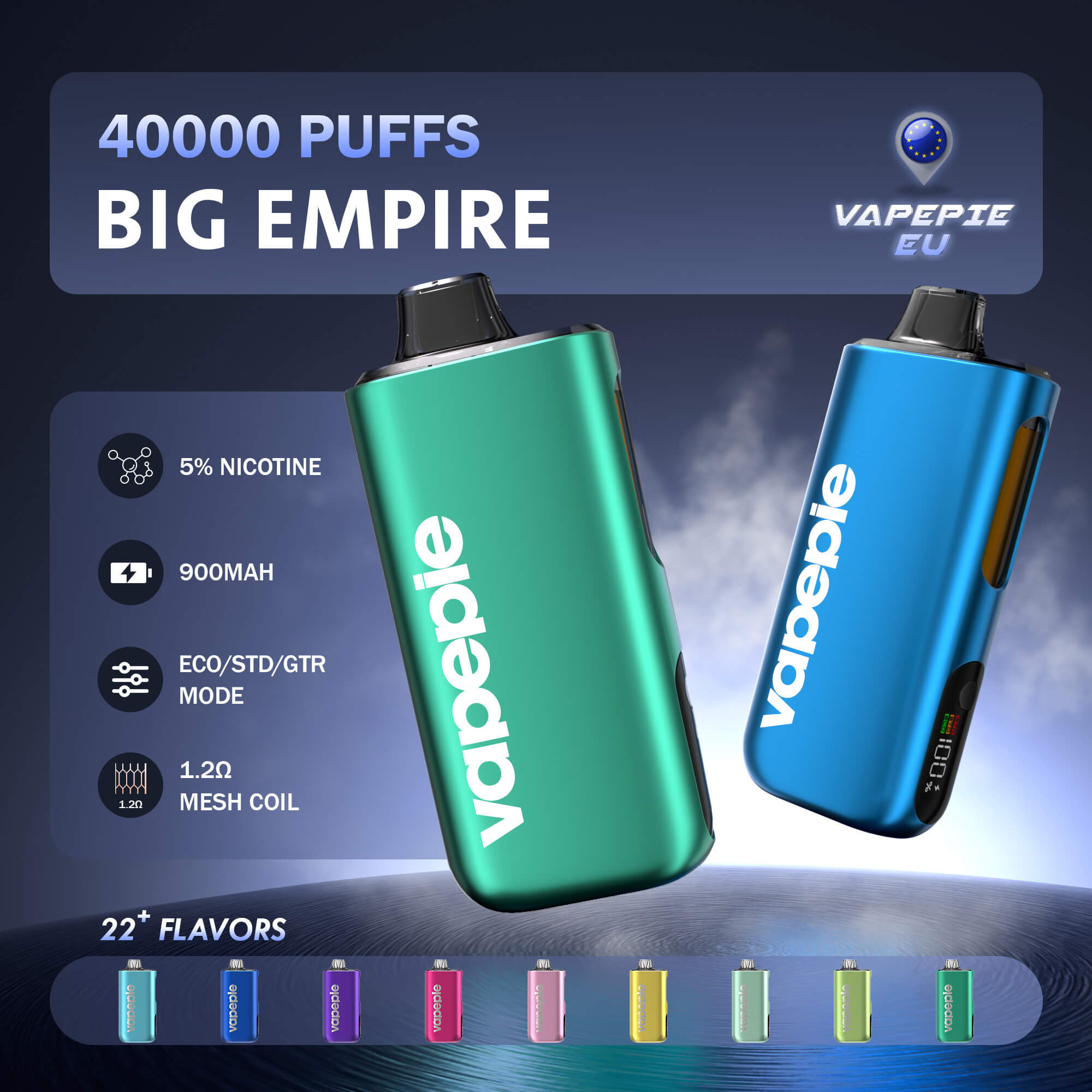Vapepie Max Hochleistungs-Vaper 40.000 Puffs – Starker Kehlenschlag und langanhaltender Akku