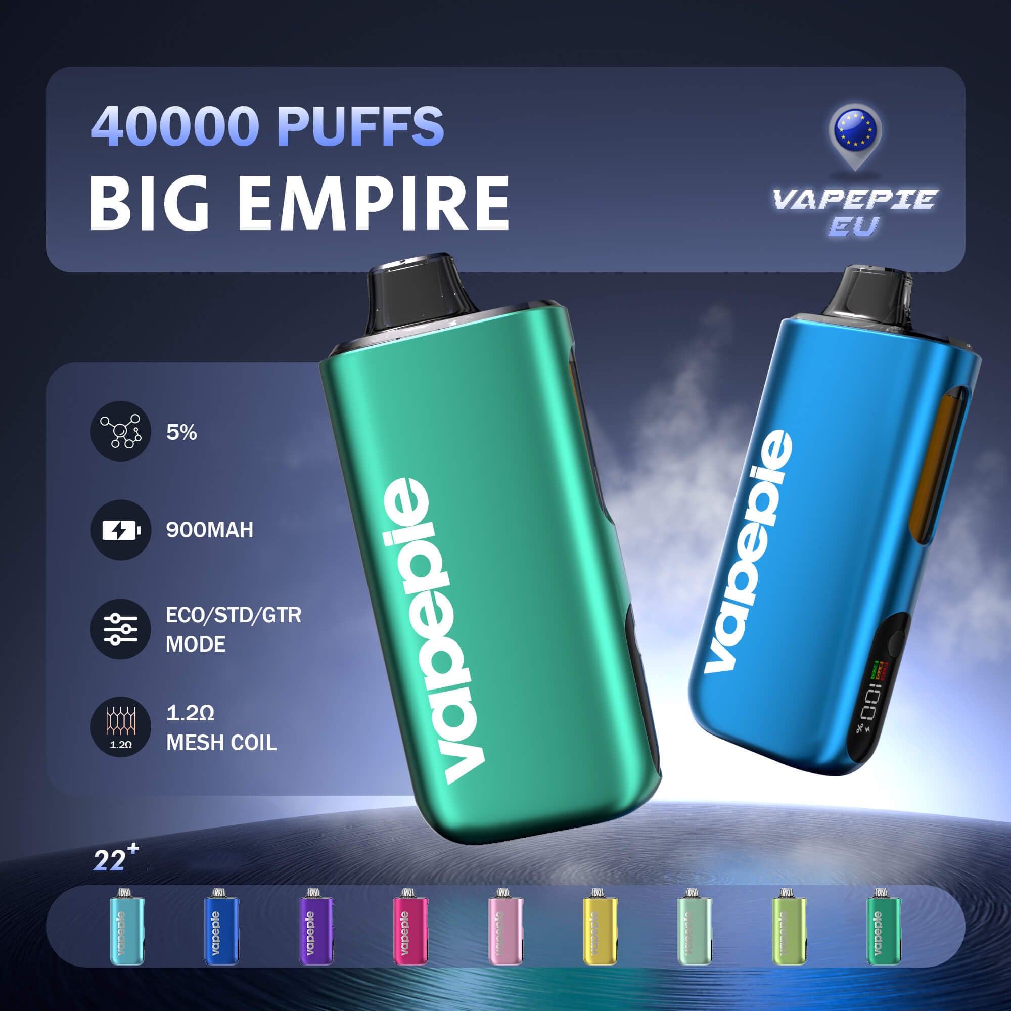 Vapepie Max Hochleistungs-Vaper 40.000 Puffs – Starker Kehlenschlag und langanhaltender Akku