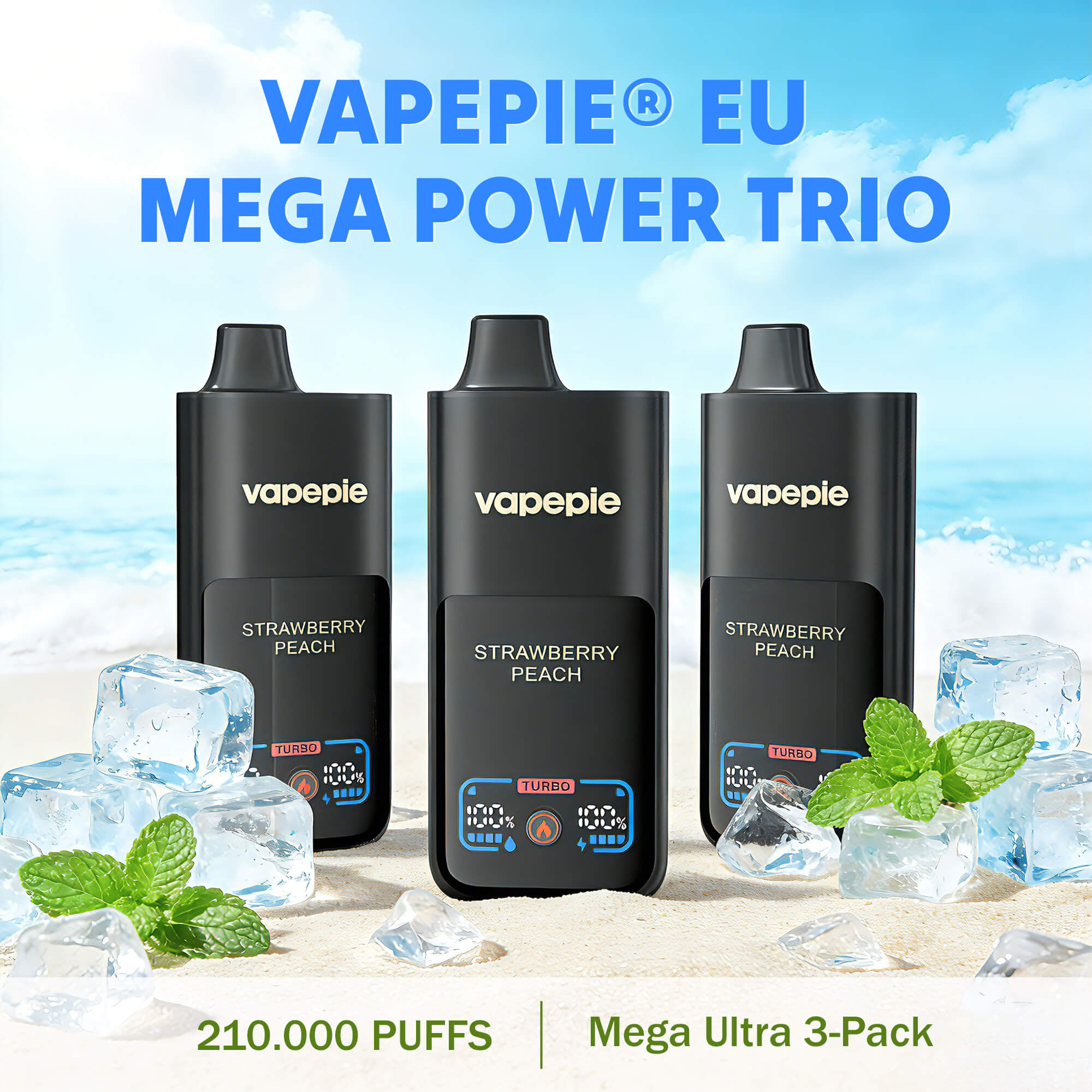 【Sparpaket】 Vapepie Mega*3 Einweg-Vape mit 210.000 Puffs