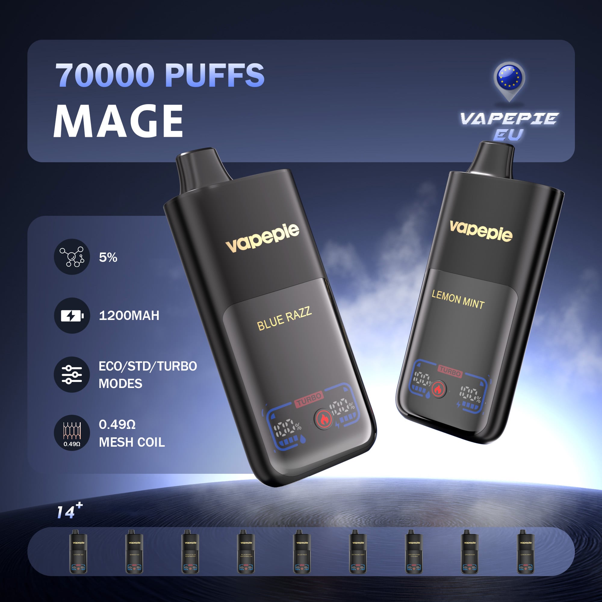 🔥 Vapepie Mega 70000 Züge Vape (70000 Puffs) | Schneller Versand Deutschland