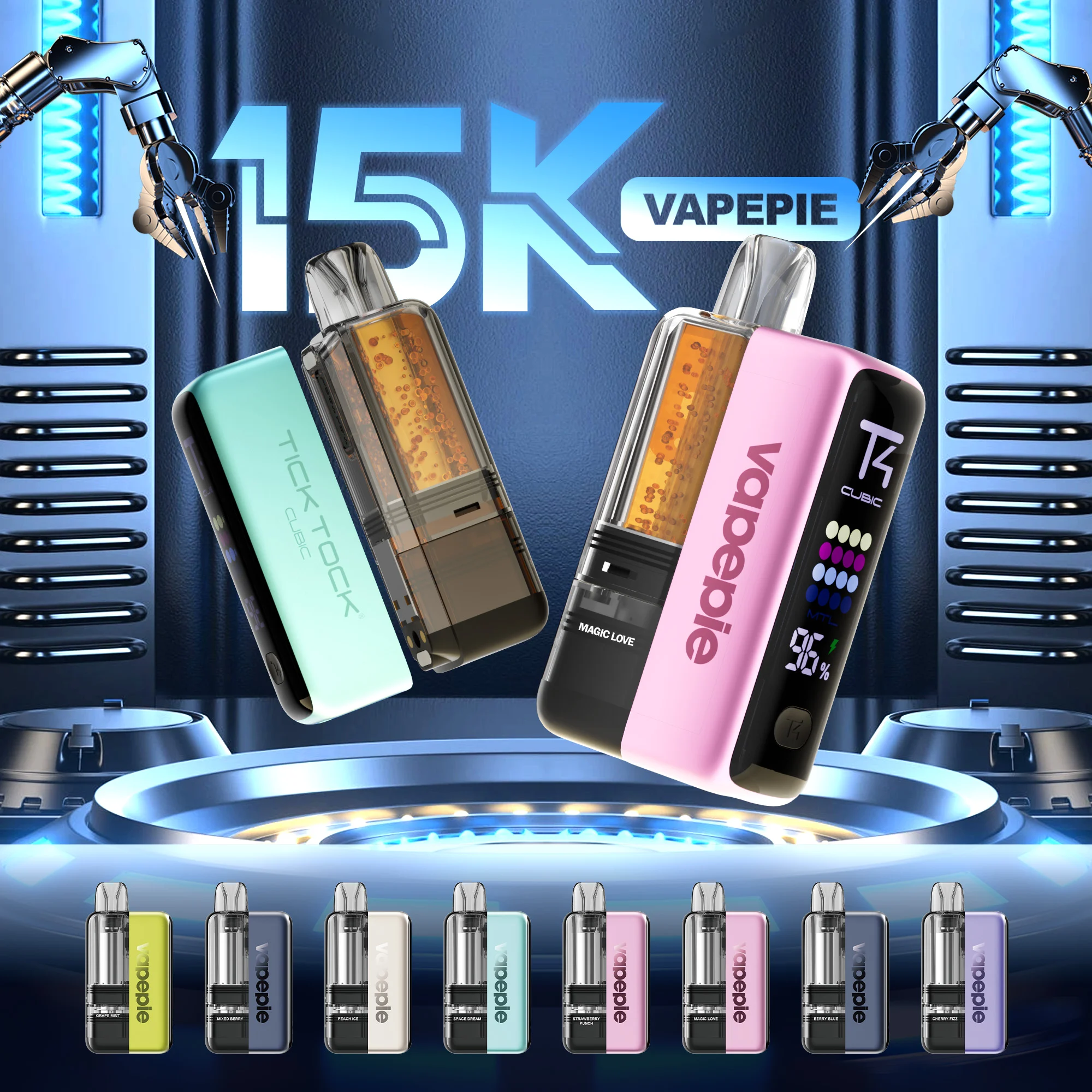 Vapepie Ultra X TK Edition Mini-Pod-Vaper mit LED 15.000 Puffs – Wiederaufladbares Pod-System【Individuell kombinierbar】