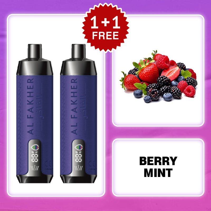 (BUY 1 GET1 FREE)💥BERRY MINT & AL FAKHER 15000 Puffs with Integrated Hookah Soundwaves!