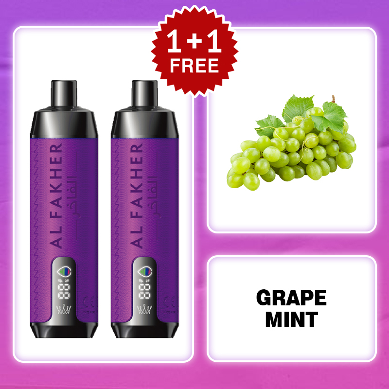 (BUY 1 GET1 FREE)💥 GRAPE MINT & AL FAKHER 15000 Puffs with Integrated Hookah Soundwaves!