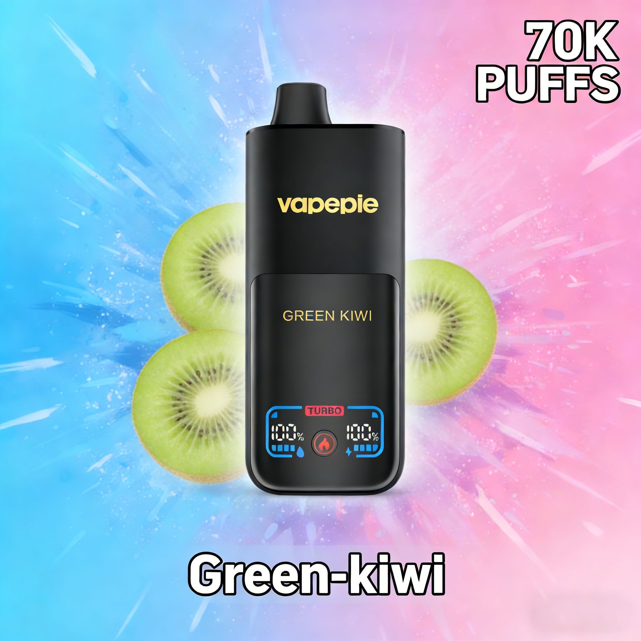 Green Kiwi & Vapepie Mega 70K Puffs Disposable Vape
