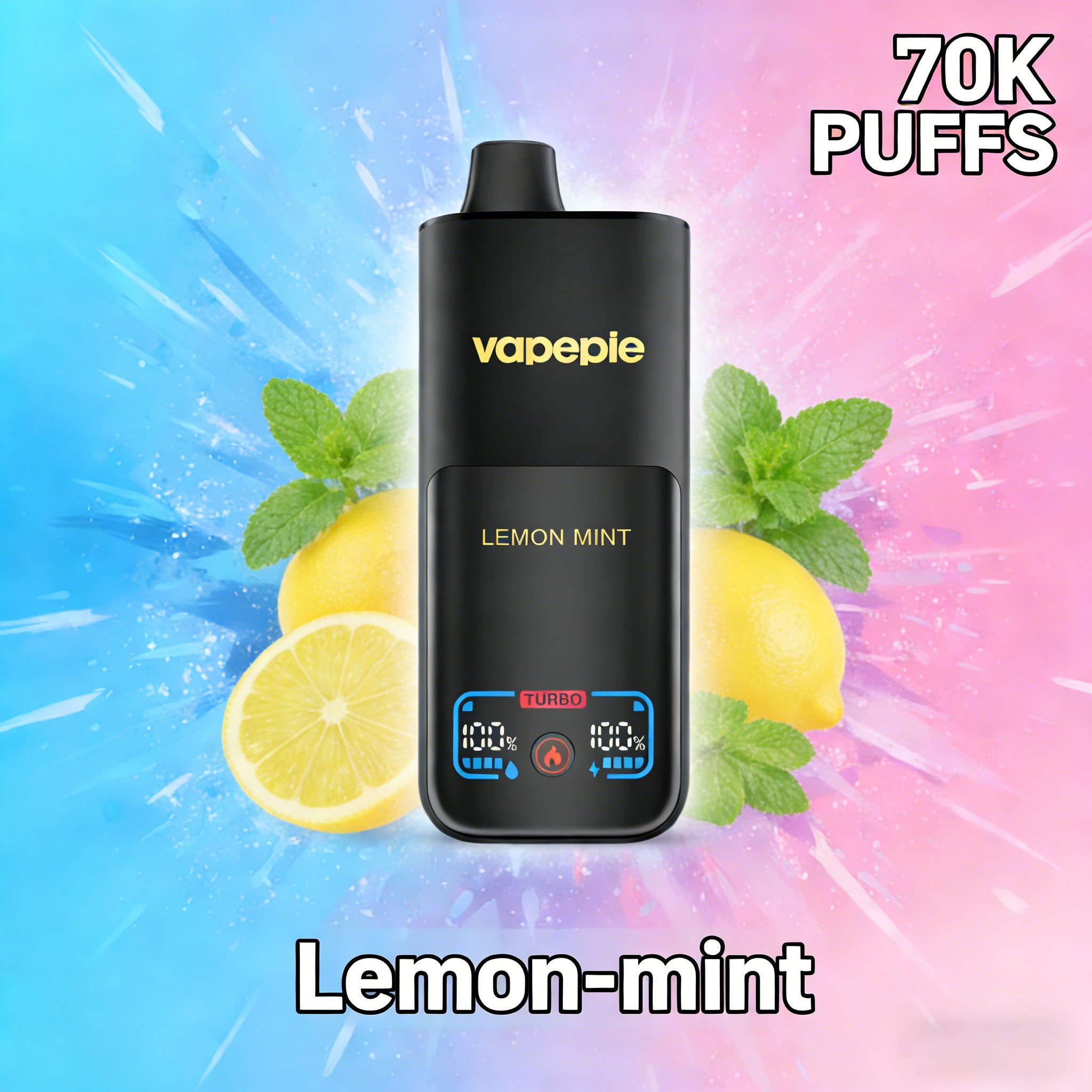Lemon mint & Vapepie Mega 70K Puffs Disposable Vape