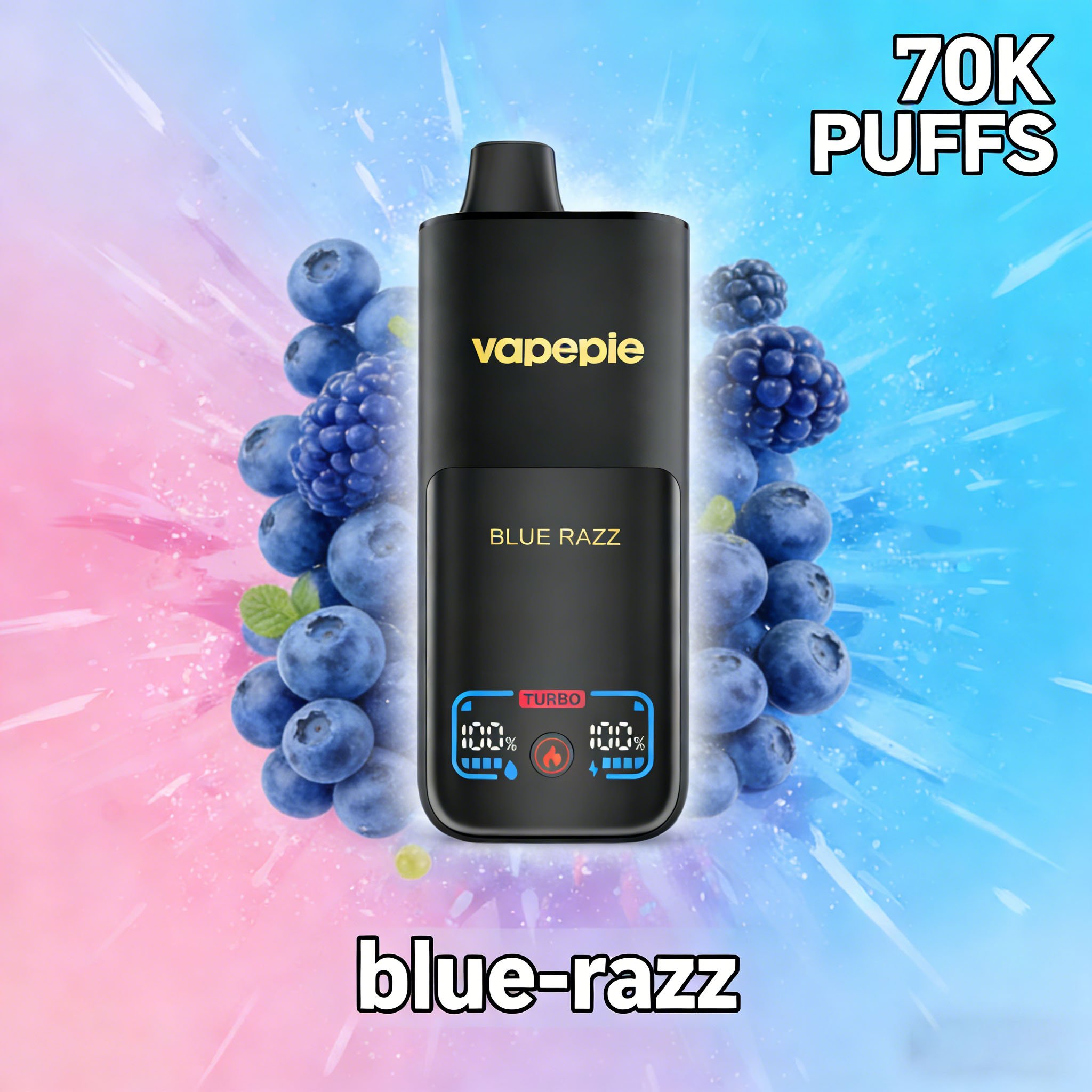 Blue Razz & Vapepie Mega 70K Puffs Disposable Vape