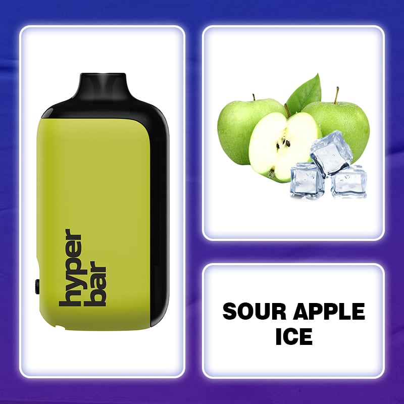 SOUR APPLE ICE &Hyperbar PX 15000 PUFFS Disposable Vape