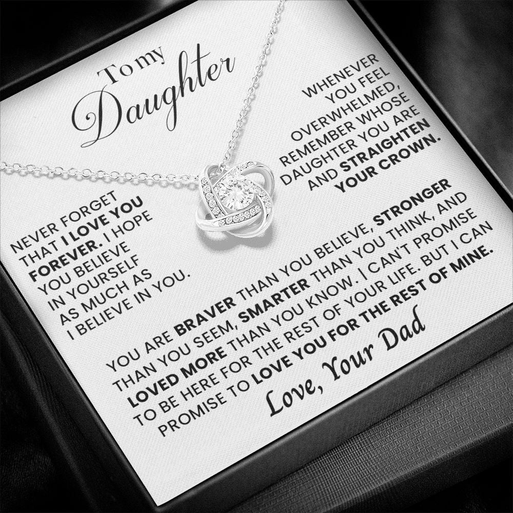 White gold Necklace - To my Daughter - Your Dad - Moresmall