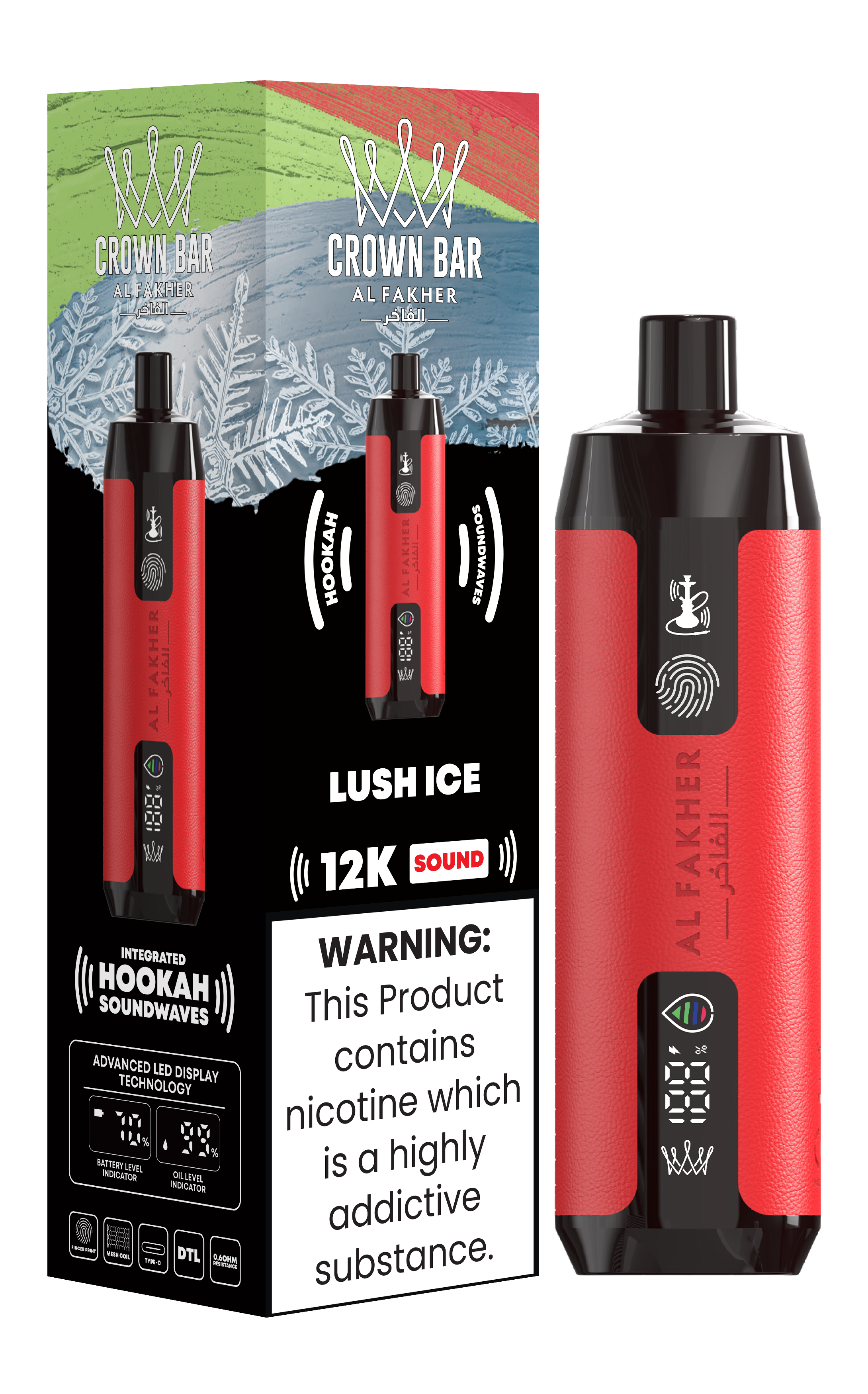 AL FAKHER 12000 PUFFS SOUND SCROLL:The Hookah Revolution with Vape Flavour and Sound