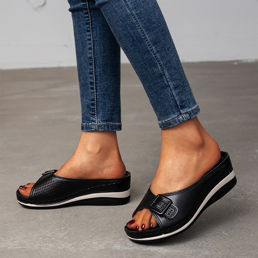 Castillotigo™ Nuevas sandalias de cuña con hebilla para mujer de verano