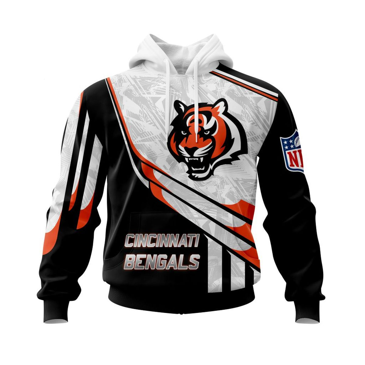 CINCINNATI BENGALS 3D HOODIE SKULL0801