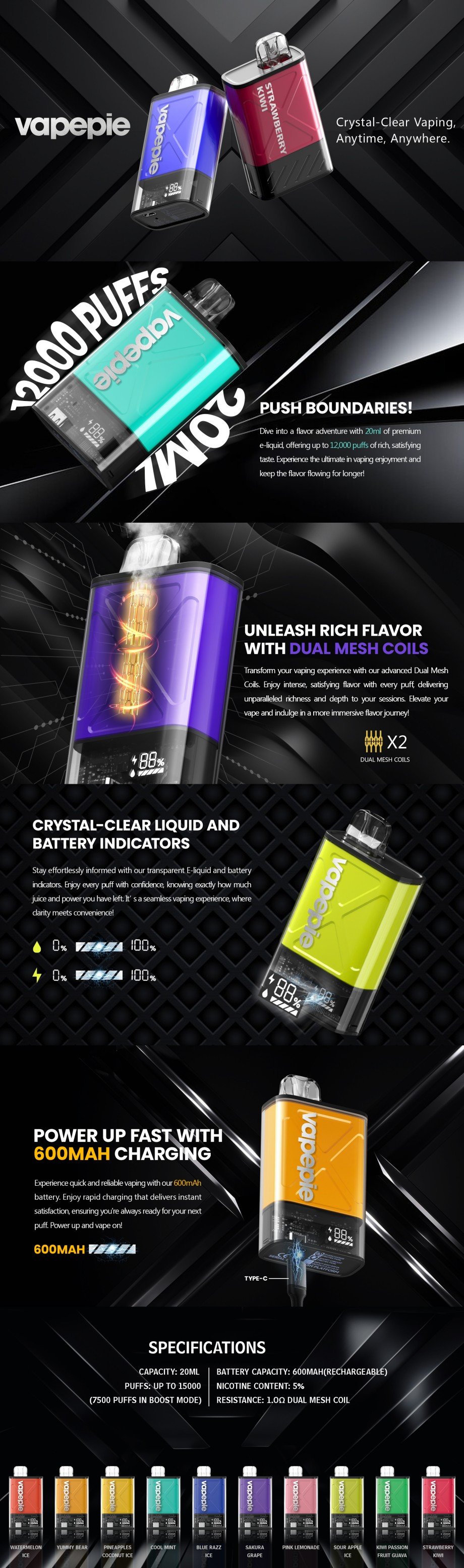 VAPEPIE Ultra 12000 PUFFS