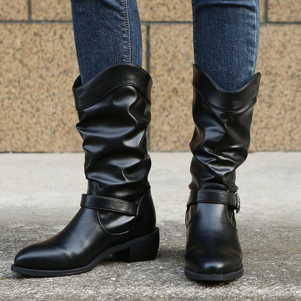 Castillotigo™ Botas de mujer de tubo medio estilo británico