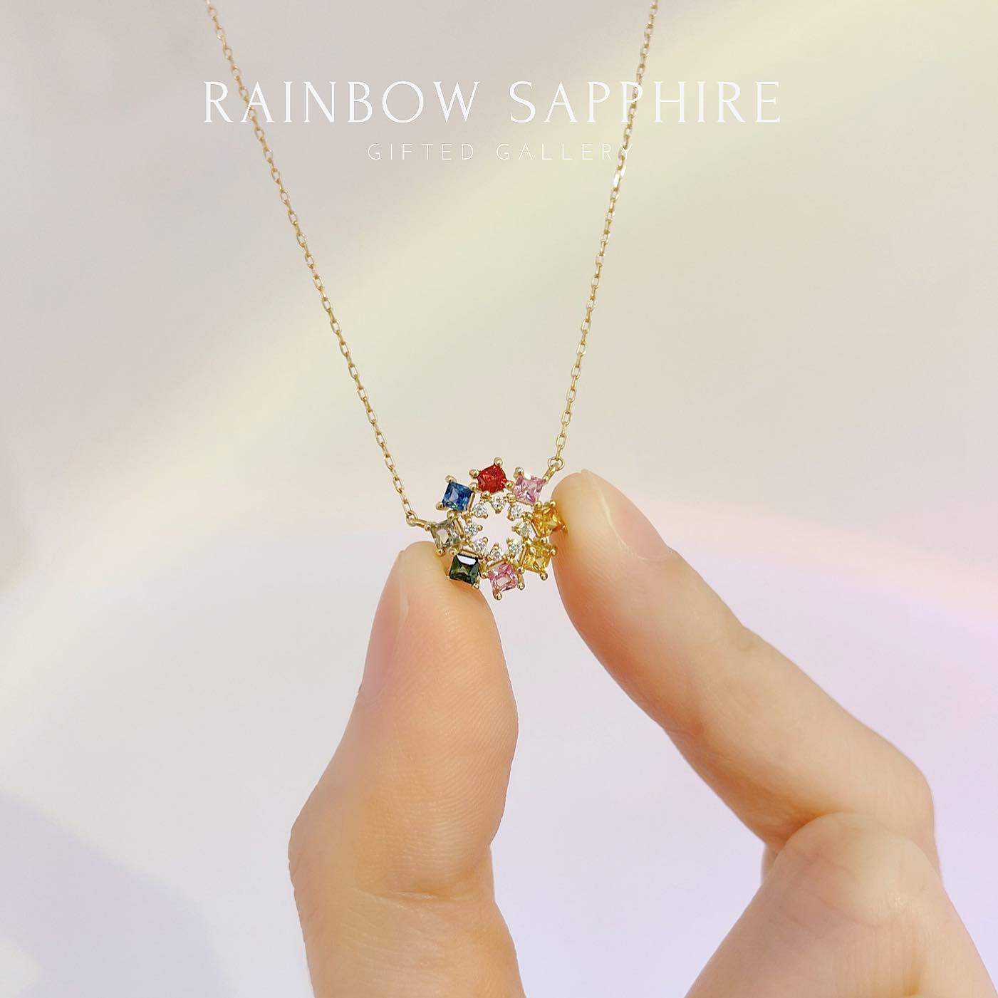 Rainbow Sapphire Necklace by Gifted Gallery