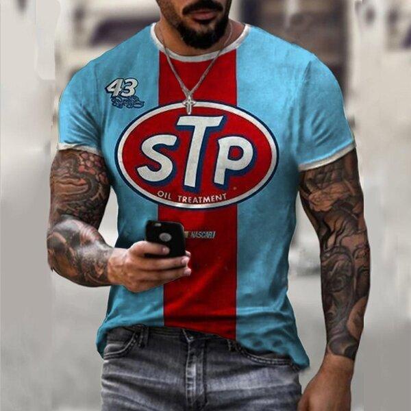 Higolot™ Vintage Motor Oil Short Sleeve Printed T-shirt