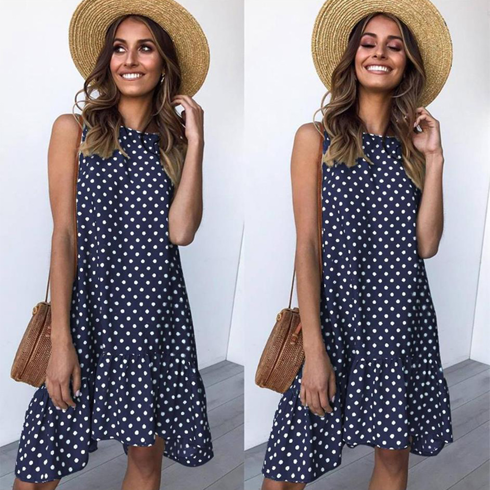 Castillotigo™ Vestido con estampado de lunares de primavera y verano