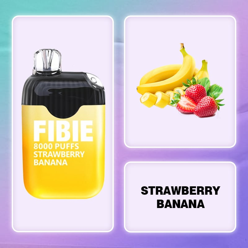 FIBIE 8000 Dual Flavors Disposable Vapor Wands(8000 PUFFS) - Strawberry--Banana