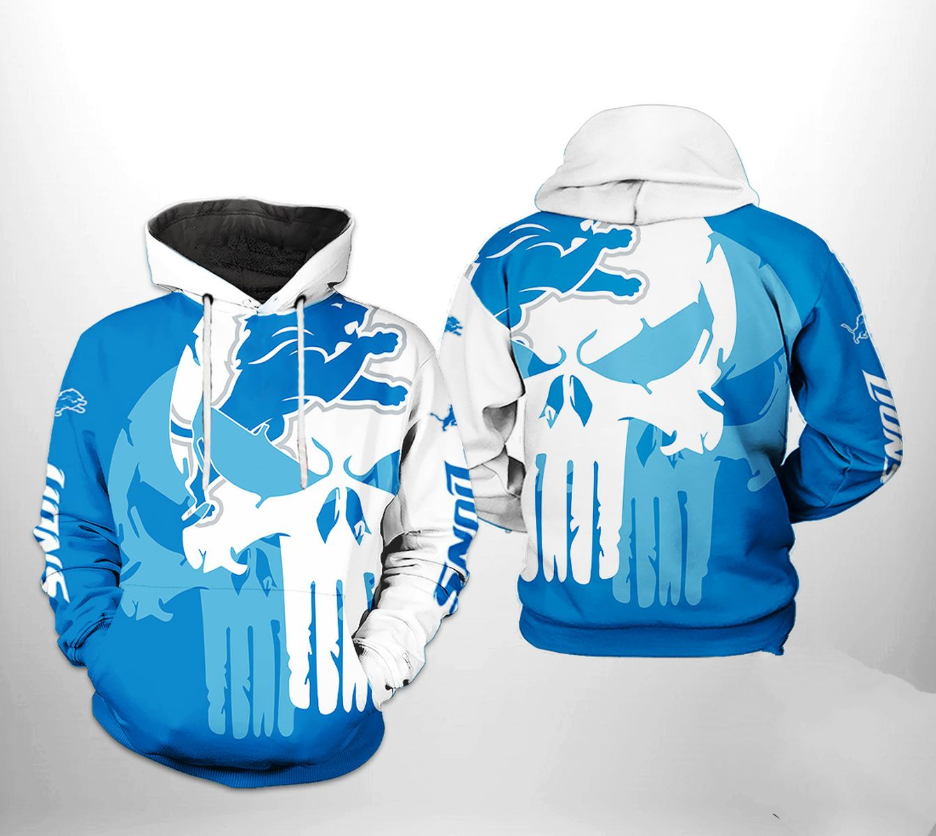 DETROIT LIONS 3D HOODIE SKULL106