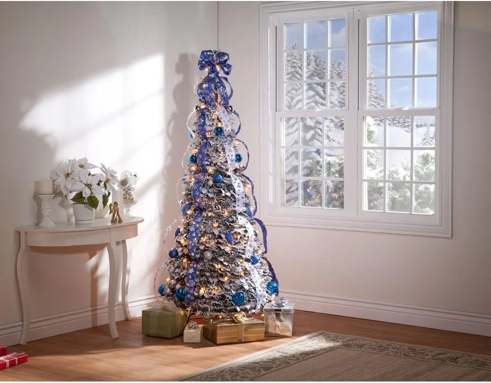 🎅Árbol de Navidad emergente con luces y decoraciones🎄Árbol de Navidad plegable con luces🎄Árbol de Navidad predecorado con luces