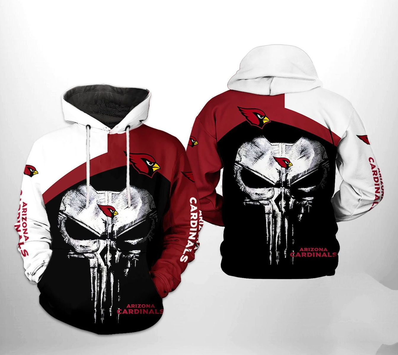 ARIZONA CARDINALS 3D HOODIE SKULL105