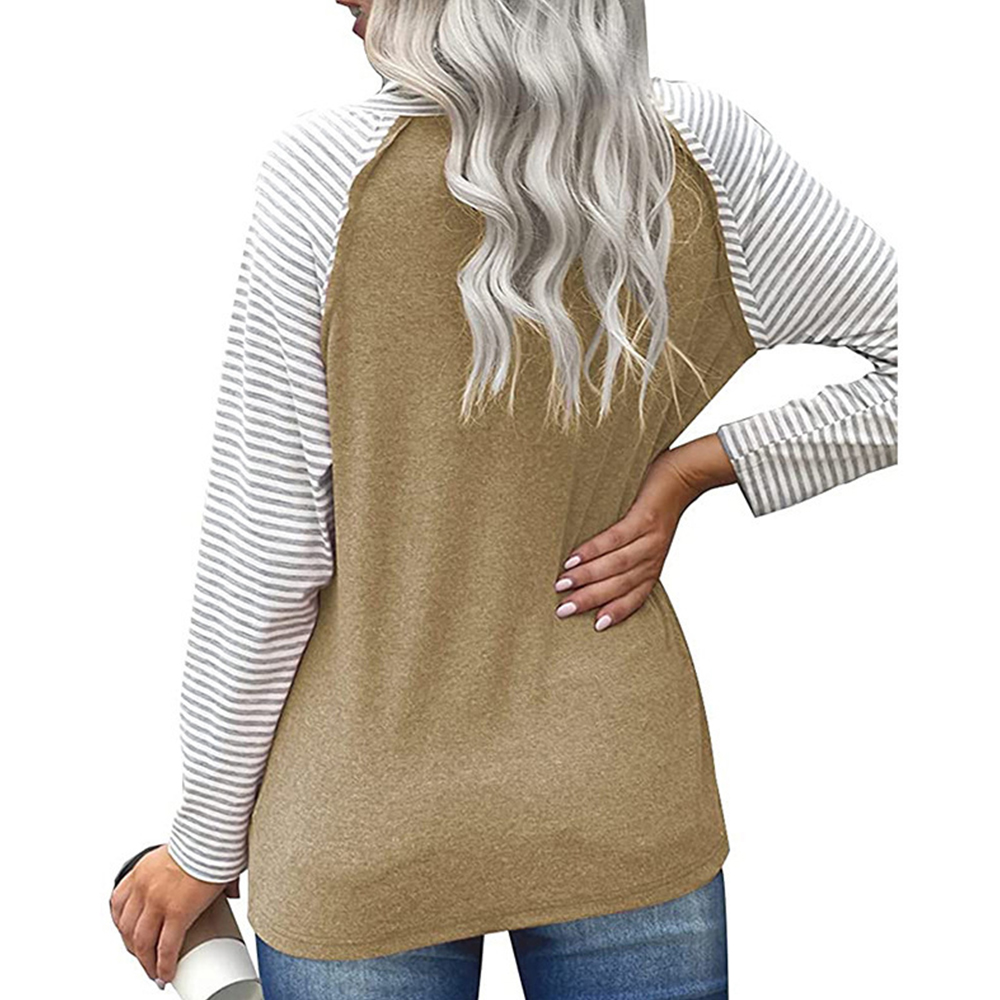 Higomore™ Striped pullover turtleneck loose fitting plus size T-shirt