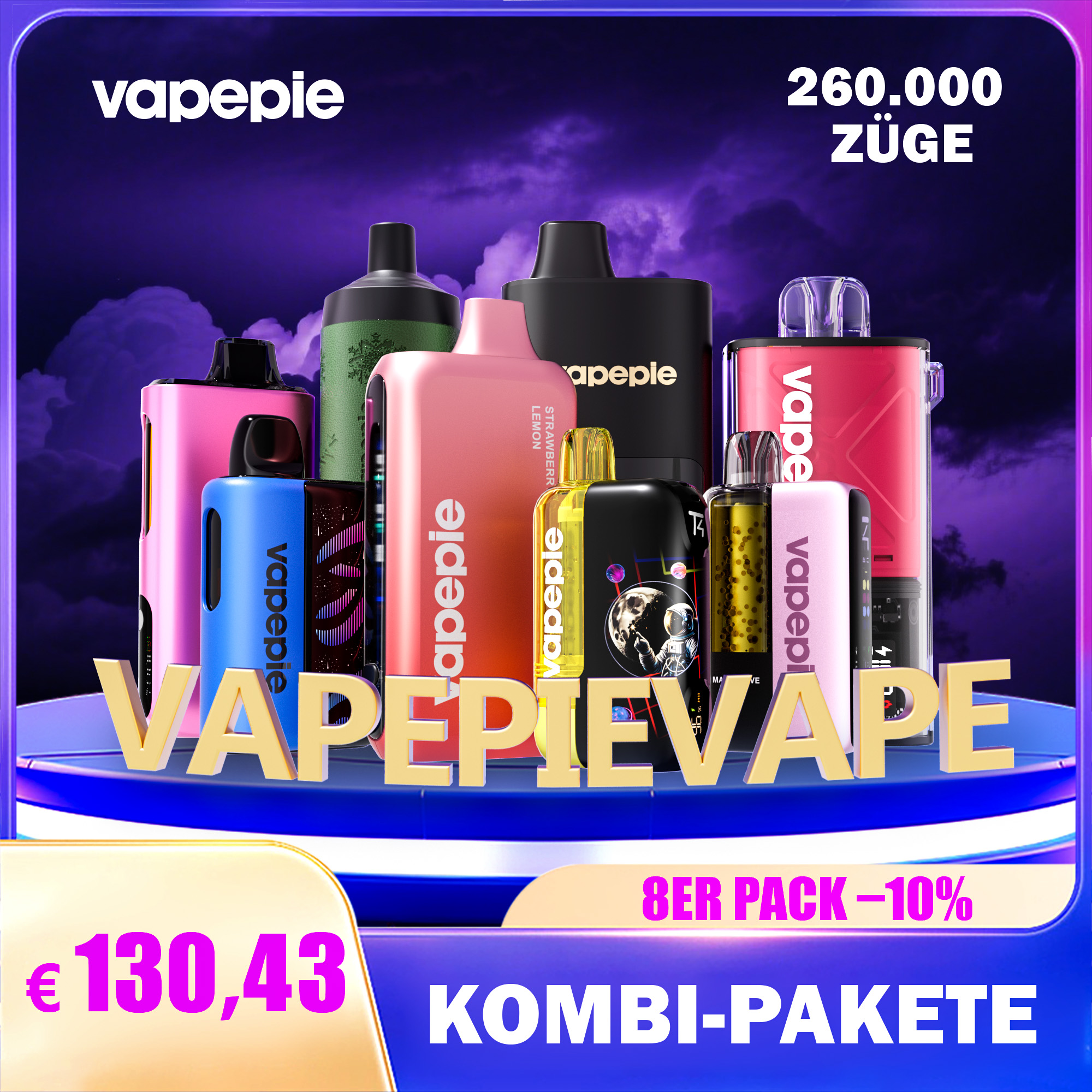 【8Er Pack-10%】Vapepie All-Star Set