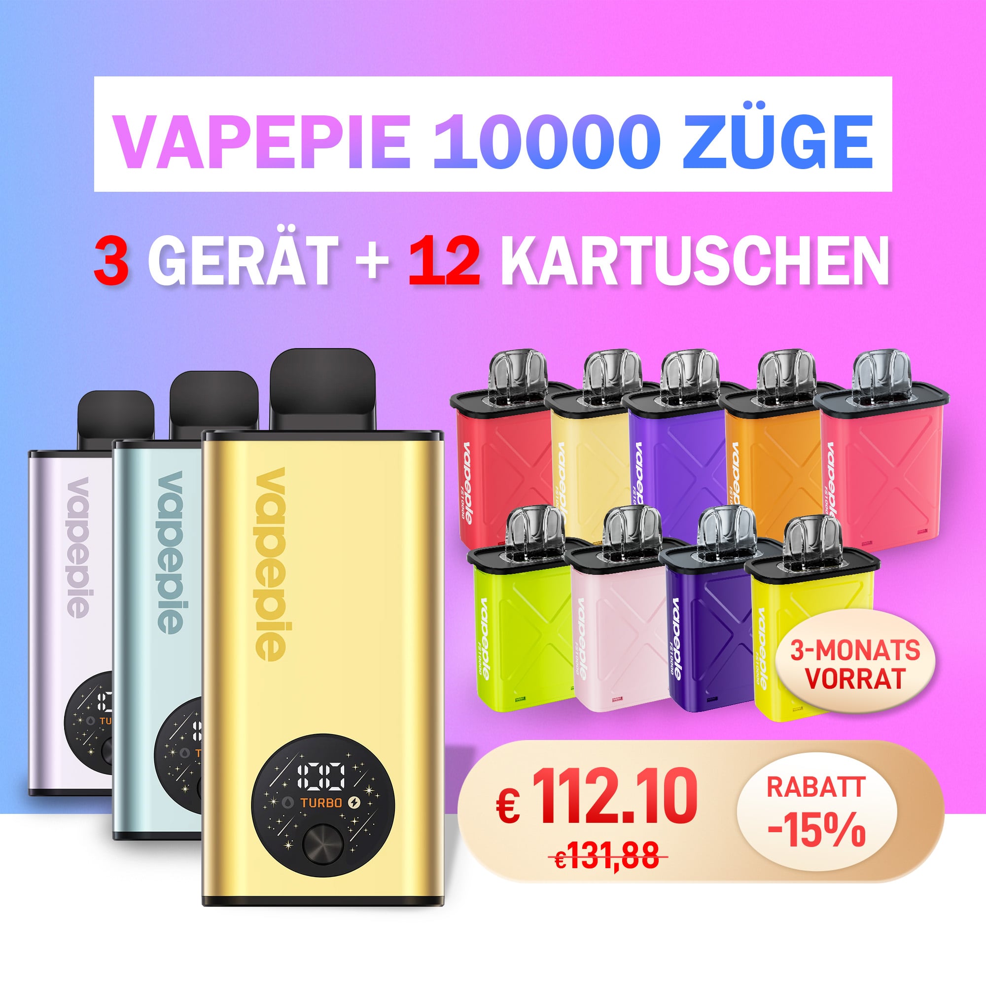Vapepie Pod Mega Bundle – 12 Pods + 3 FlexSwitch Gehäuse