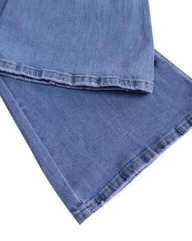 Castillotigo™ Jeans acampanados ajustados de tiro medio para mujer