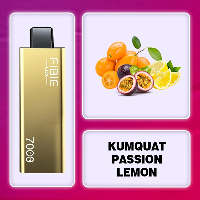 FIBIE 7000 Puffs Disposable Vapor Wands(7000 PUFFS) -KUMQUAT-PASSION-LEMON