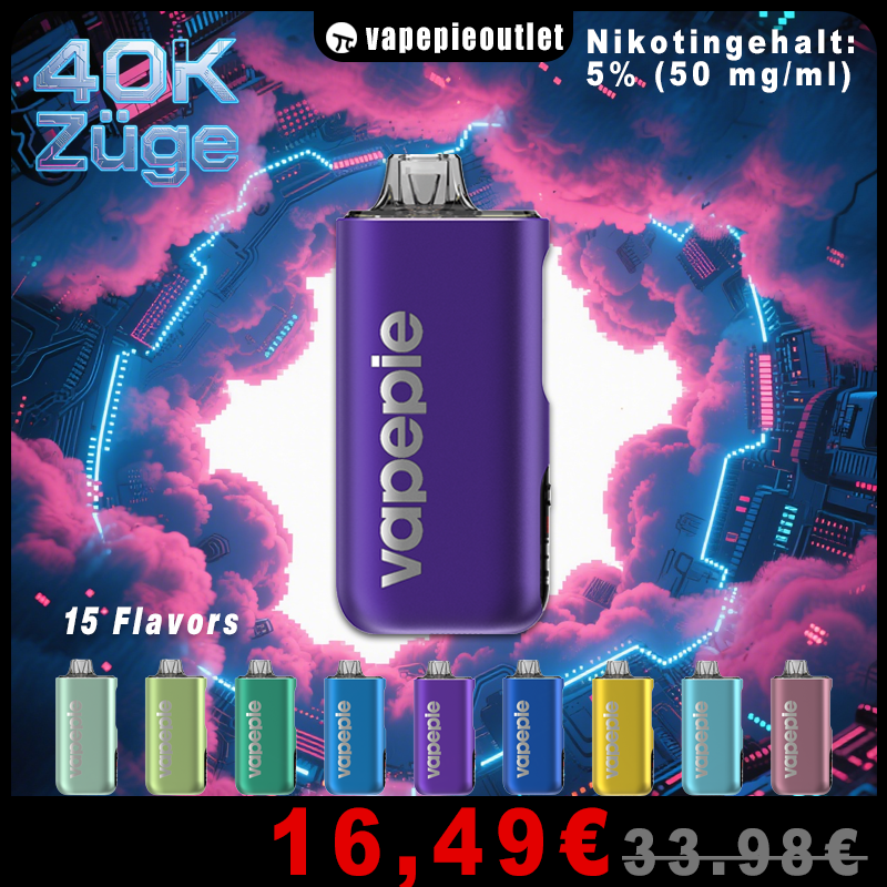 VAPEPIE Max (40,000 Züge, Nikotinstärke: 5%)