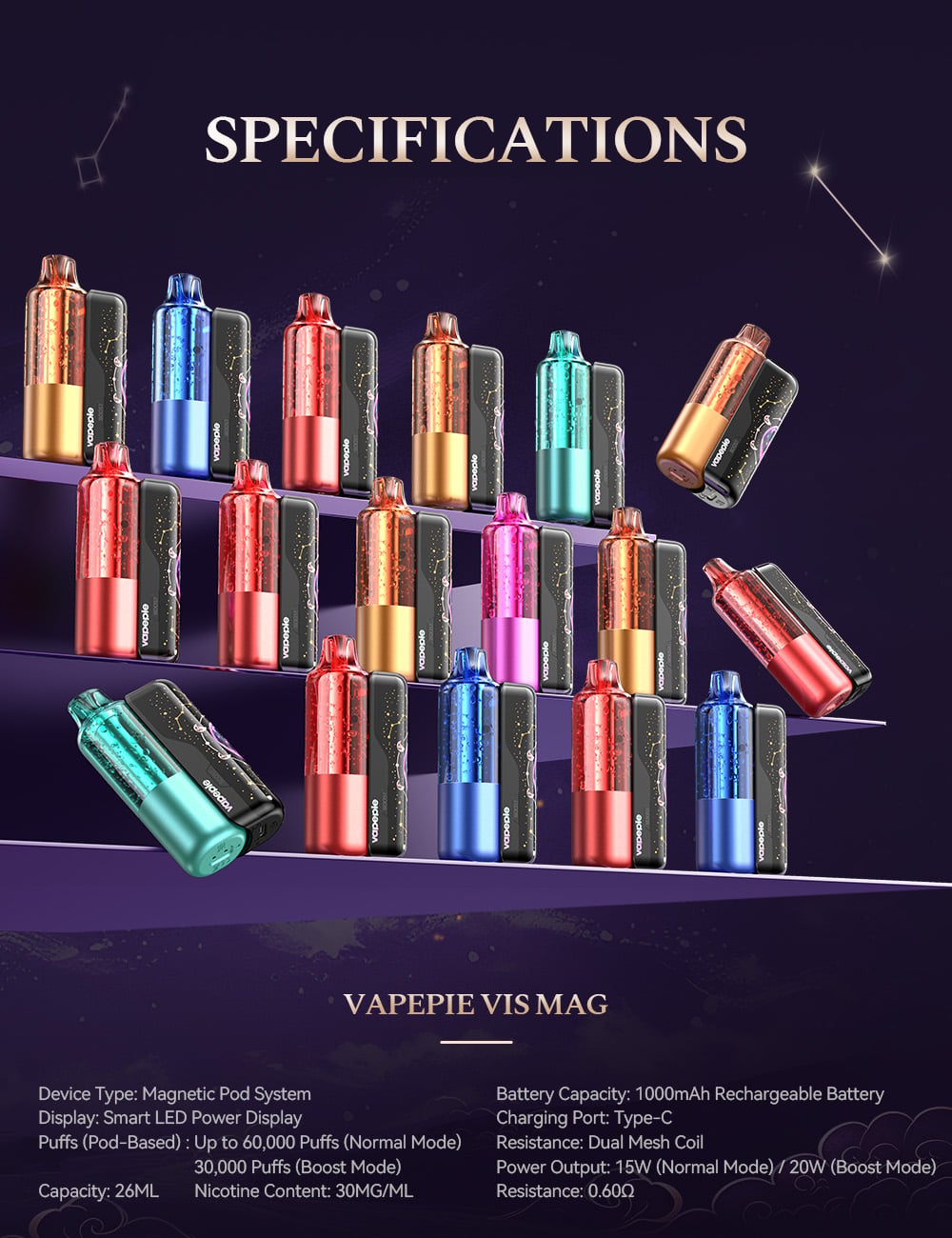 Vapepie Vis Mag 60000 Puff Disposable Vape | U.S. Warehouse Fast Delivery