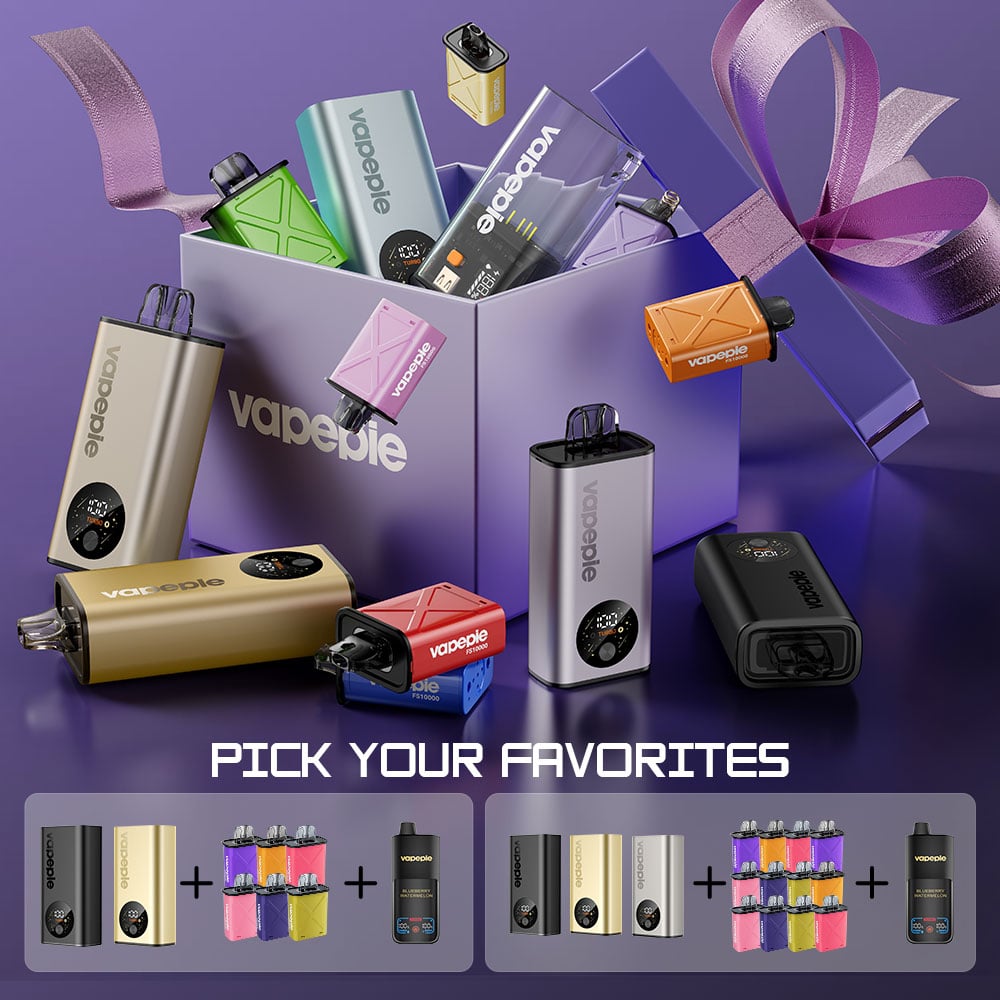 Vapepie Mega Puffs Best Value Vape Bundle | 8-Month Vaping Supply | Mega & FlexSwitch