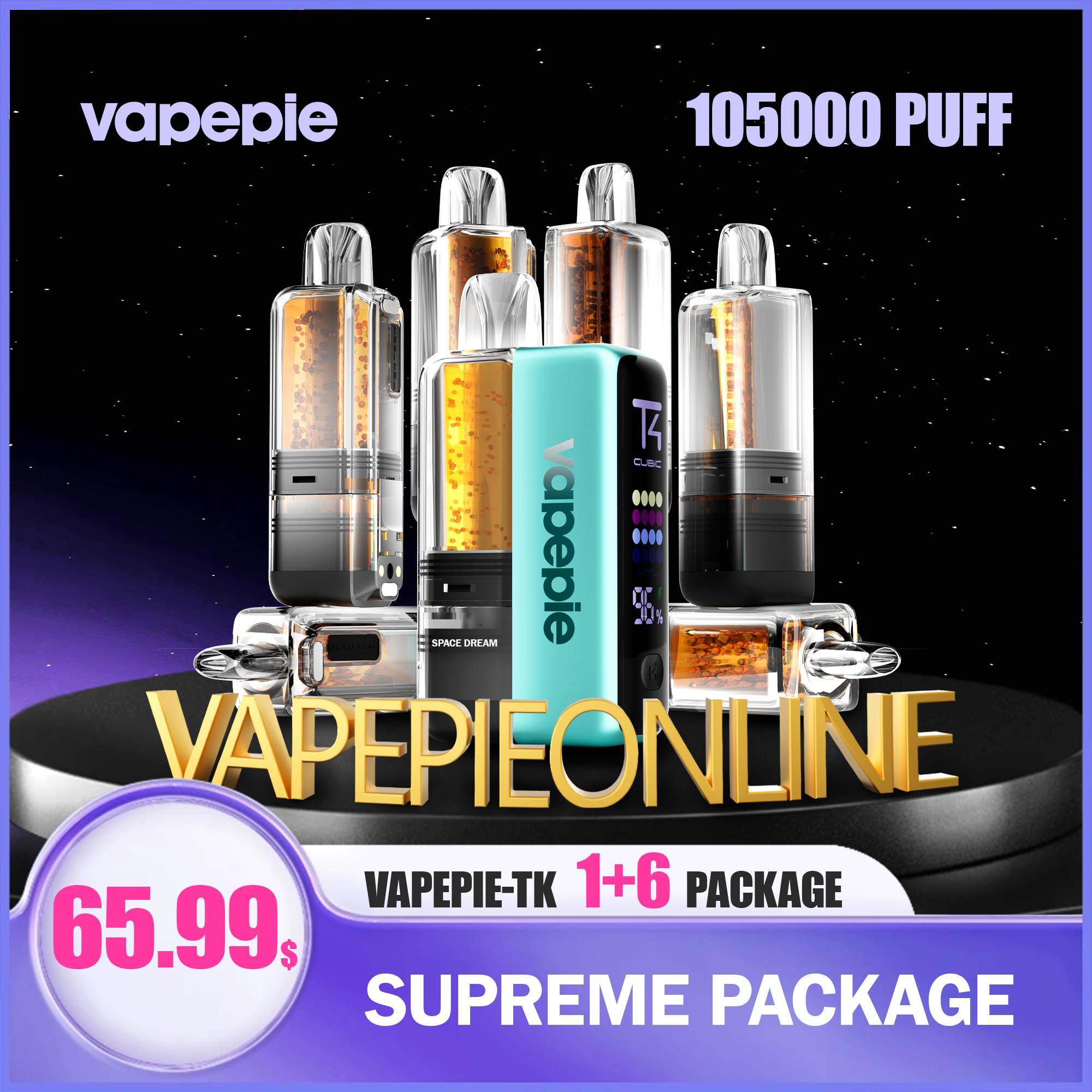 【CN】Vapepie 105000 Puff 6 + 1 Value Package
