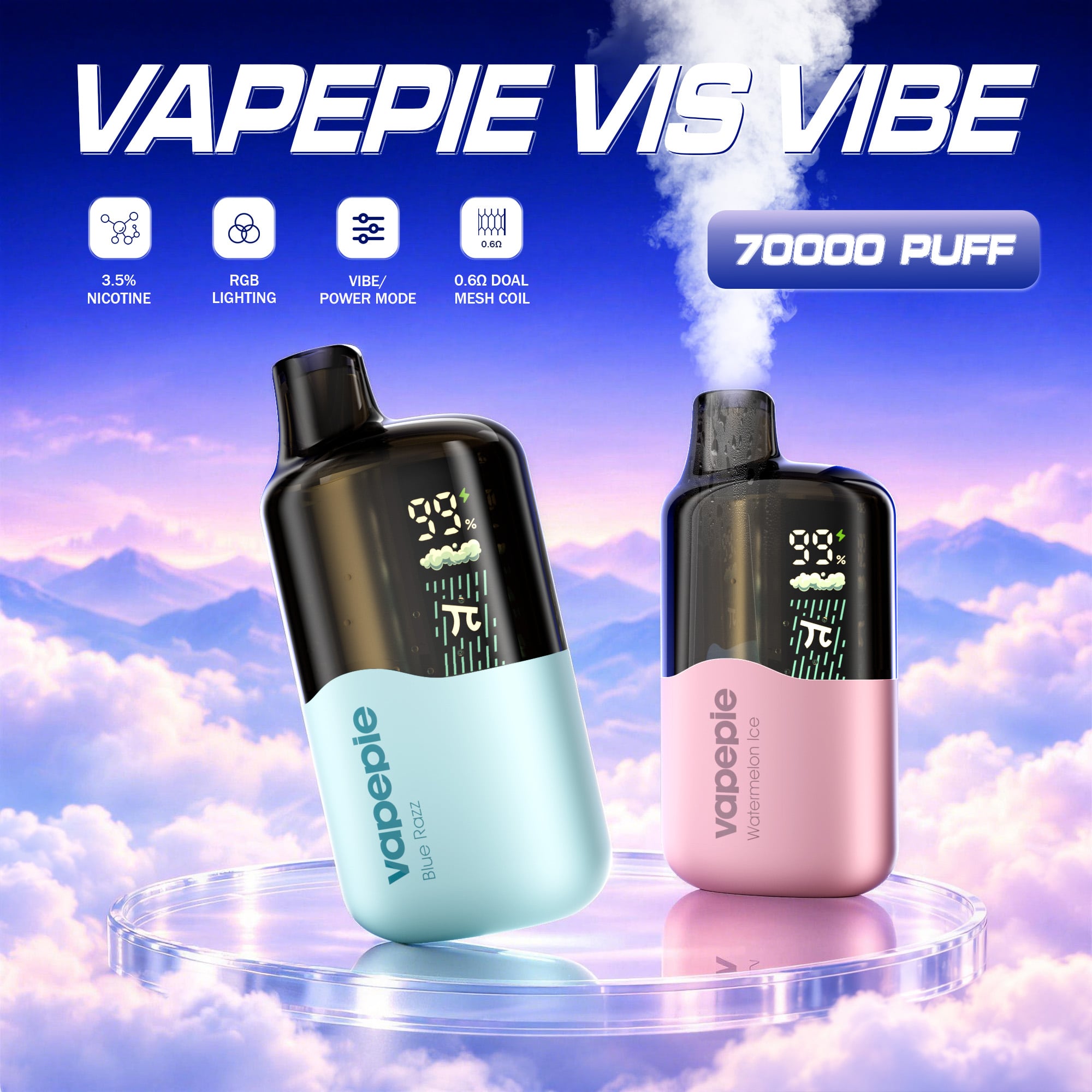 VAPEPIE VIS VIBE 70000 Puffs Disposable Vape | U.S. Warehouse Fast Delivery