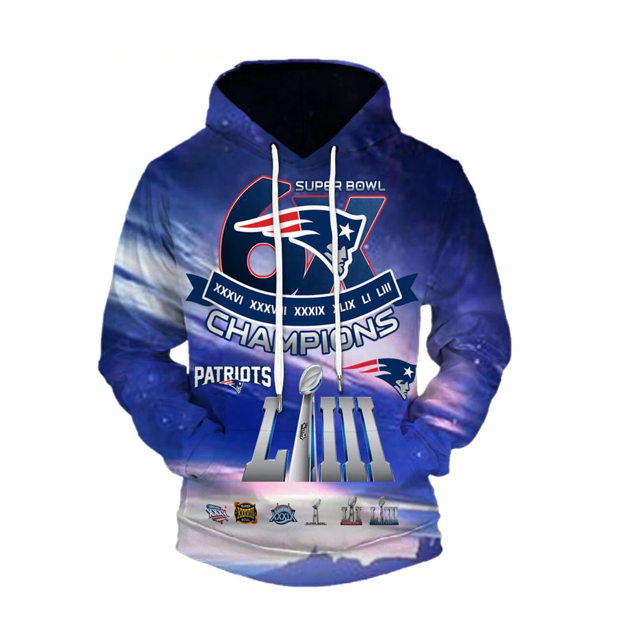 NEW ENGLAND PATRIOTS 3D HOODIE NNEP010