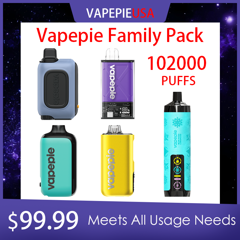 🔥Vapepie Family Pack 5-Pack Vape Bundle – 102000 Puffs, Great Value🔥