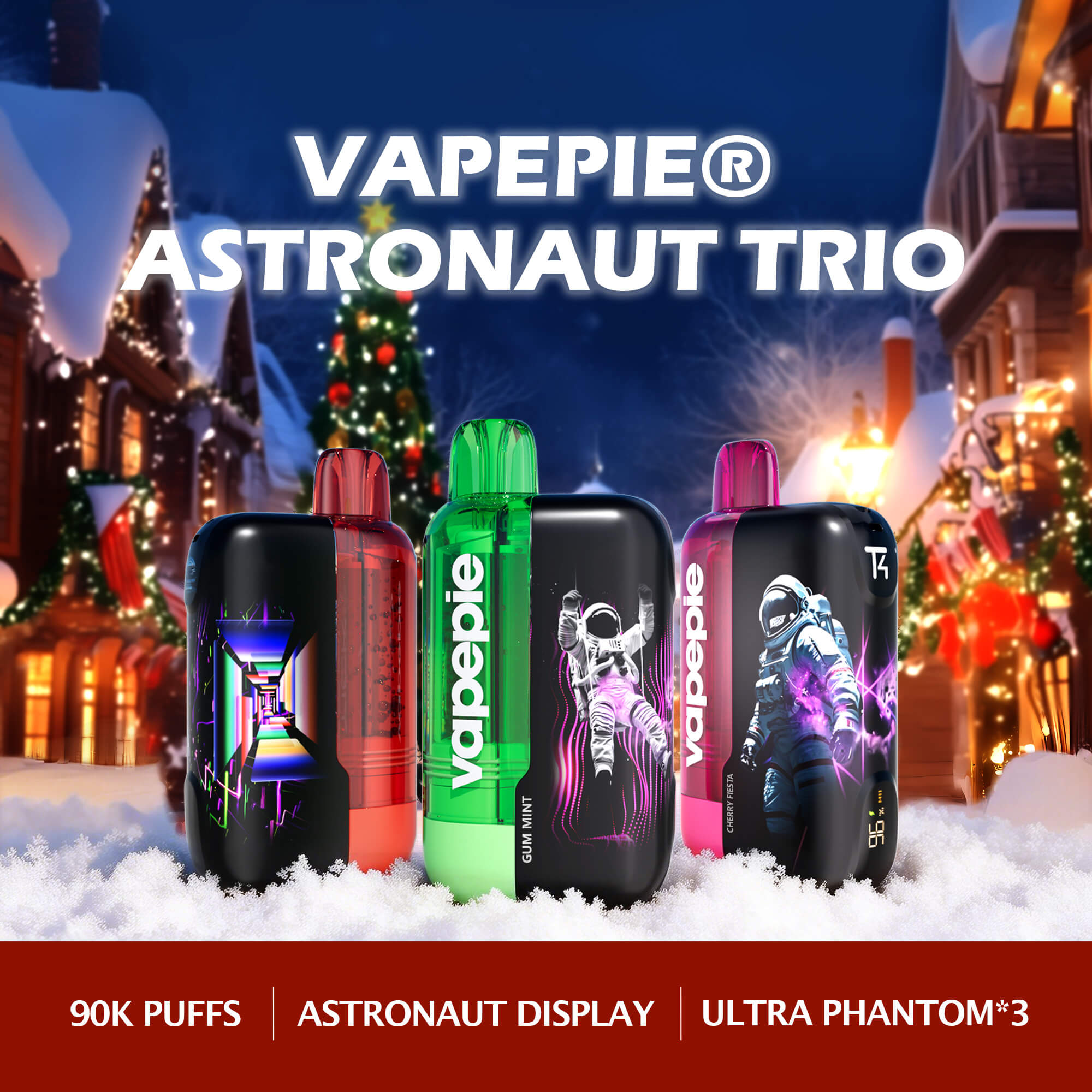 🇺🇸Vapepie Astronaut Trio 90k Puff（Ultra Phantom*3） Disposable Vape