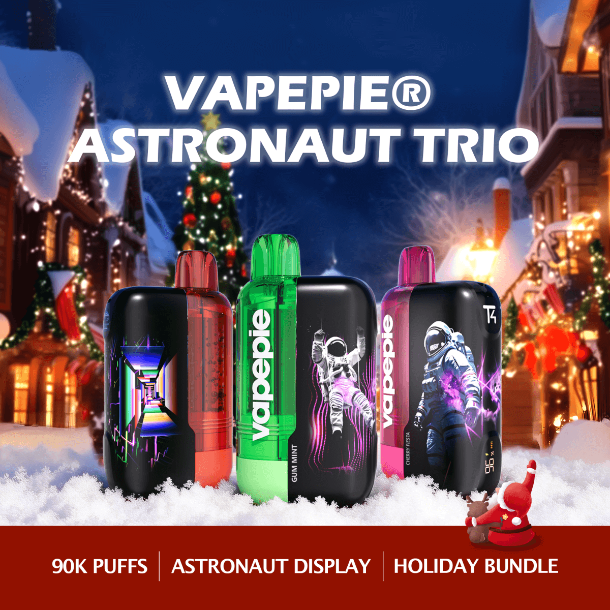🇺🇸Vapepie Christmas Bundles 90k Puff Astronaut Trio （Ultra Phantom*3） Disposable Vape (US Warehouse)