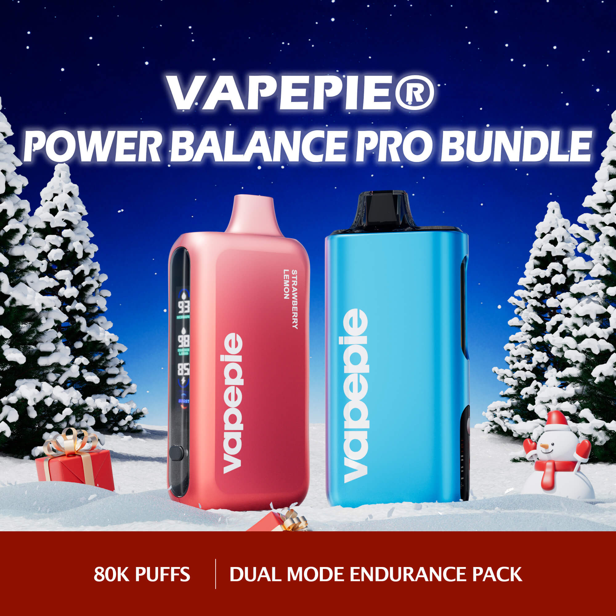 🇺🇸Vapepie Power Balance Pro Bundle 80k Puff （Big Empire*1 & Ghost Air*1） Disposable Vape