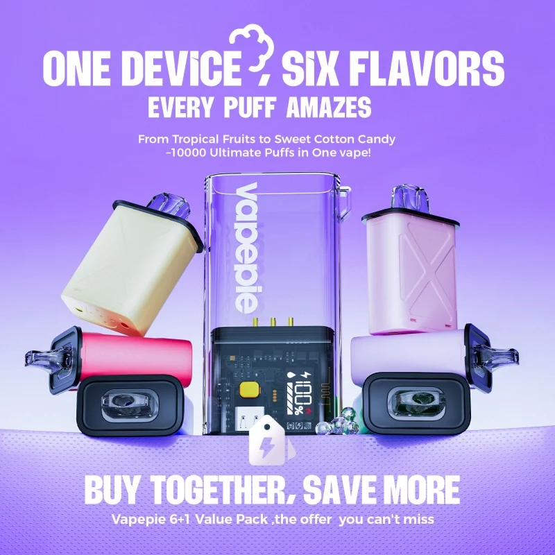 🇺🇸 Vapepie 60k Puff FlexSwitch 6-in-1 Bundle | Rechargeable Base + 6 Pods(International Warehouse)