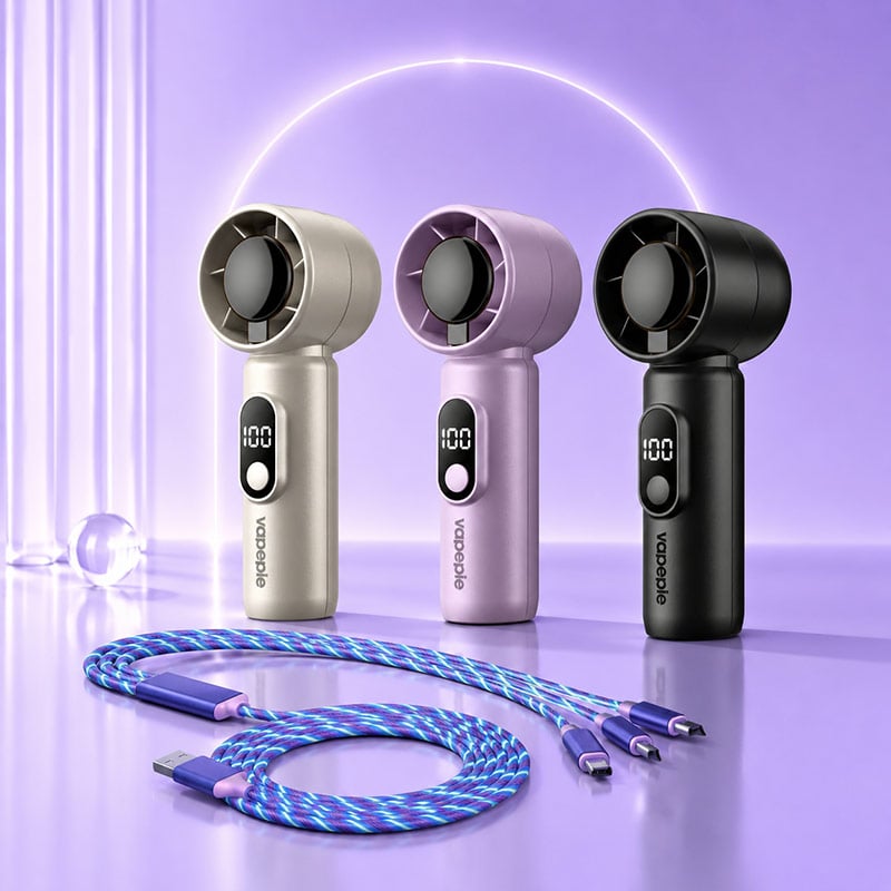 3 Fans and 1 Charging Cable | U.S. Warehouse