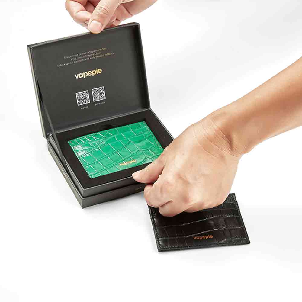 Vapepie Crocodile Leather Card Holder | U.S. Warehouse