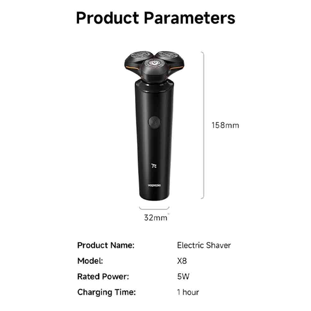 Vapepie X8 Electric Rotary Shaver | U.S. Warehouse