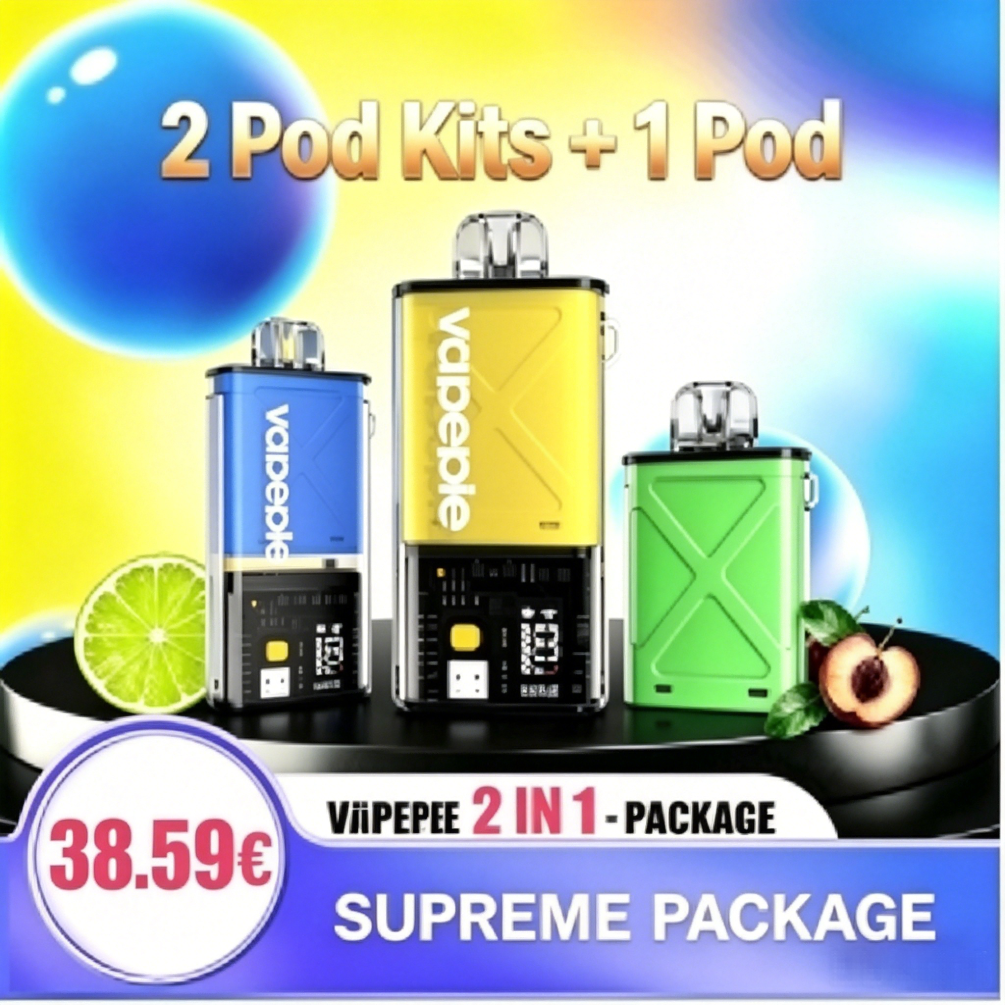 【2 Geräte-Sets + 1 Ersatzpod, 20% Rabatt】Vapepie Einweg-Pod-Kit Mit Bis Zu 10.000 Zügen